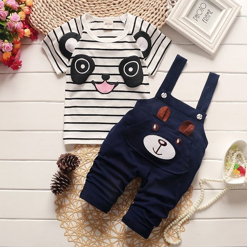 Panda cartoon baby boys clothing set